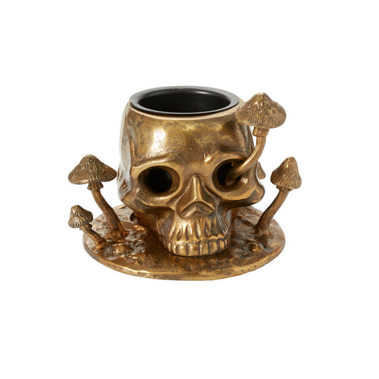 Cranium Pot | Antique Gold Skull Planter