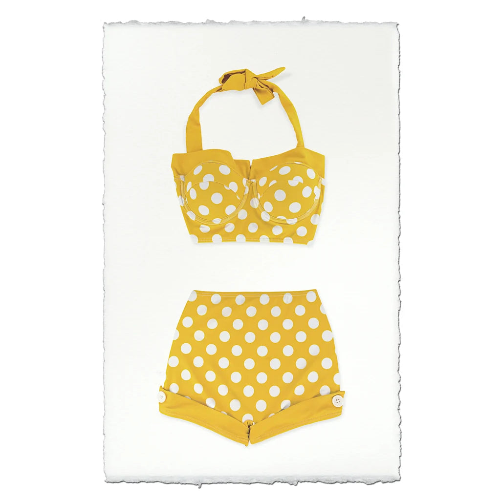 Yellow Polka Retro Bathing Suit - Eric & Eloise Collection