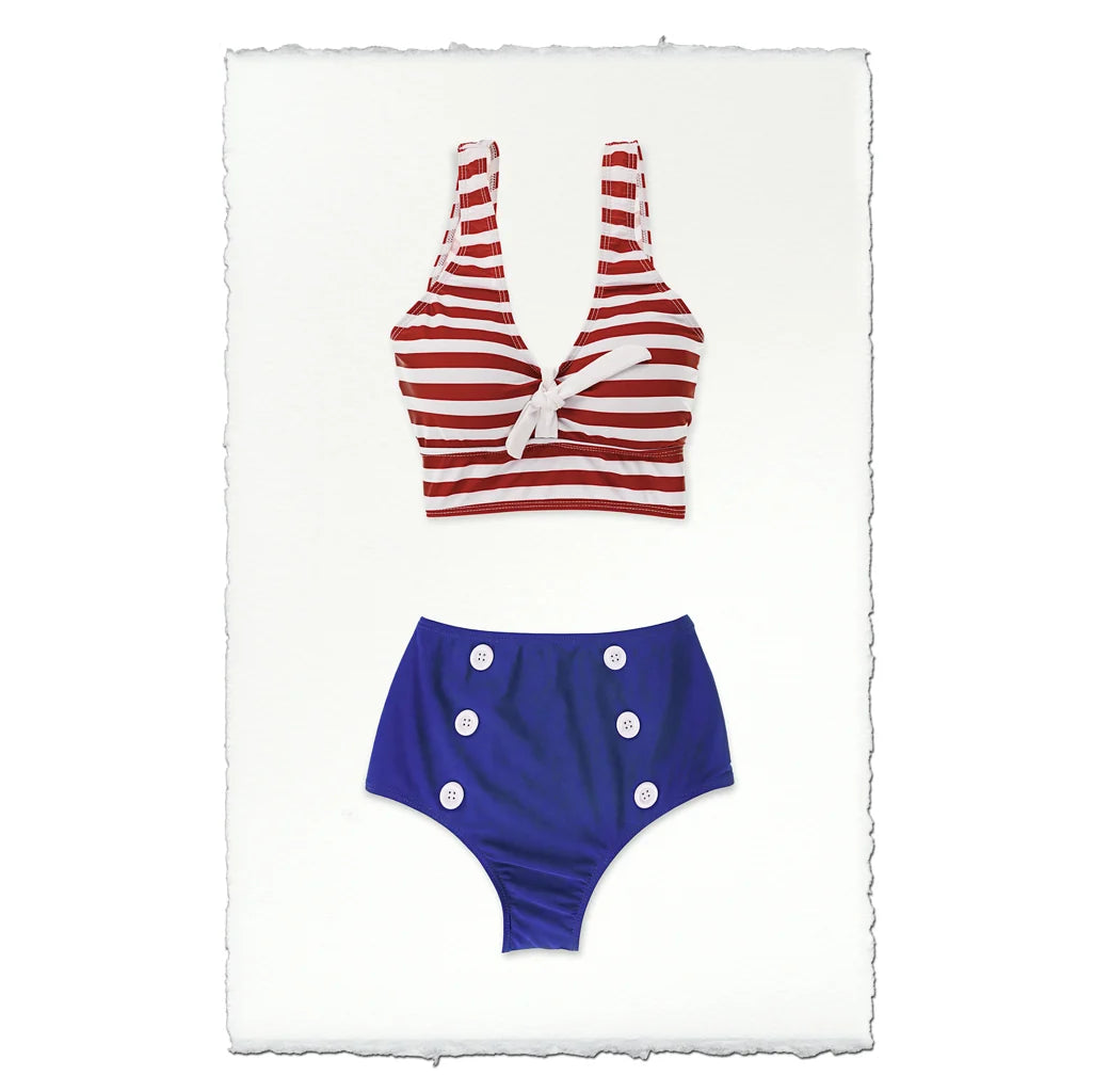 Red White & Blue Retro Bathing Suit - Eric & Eloise Collection