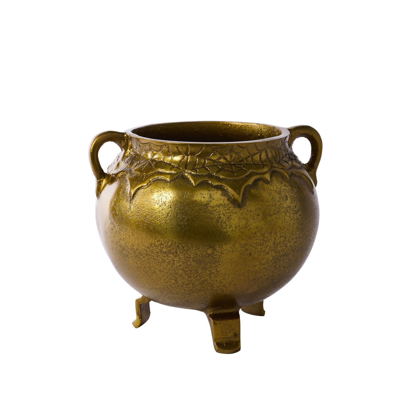 gold bubbling pot cauldron cast aluminum